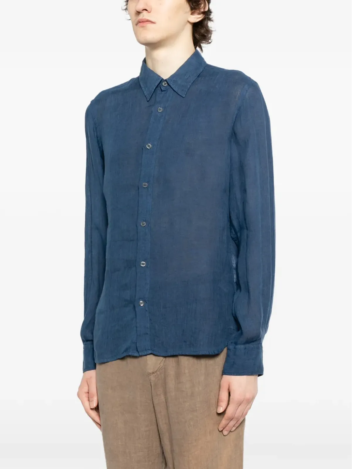 120% Lino button-up shirt - Blue - 画像3