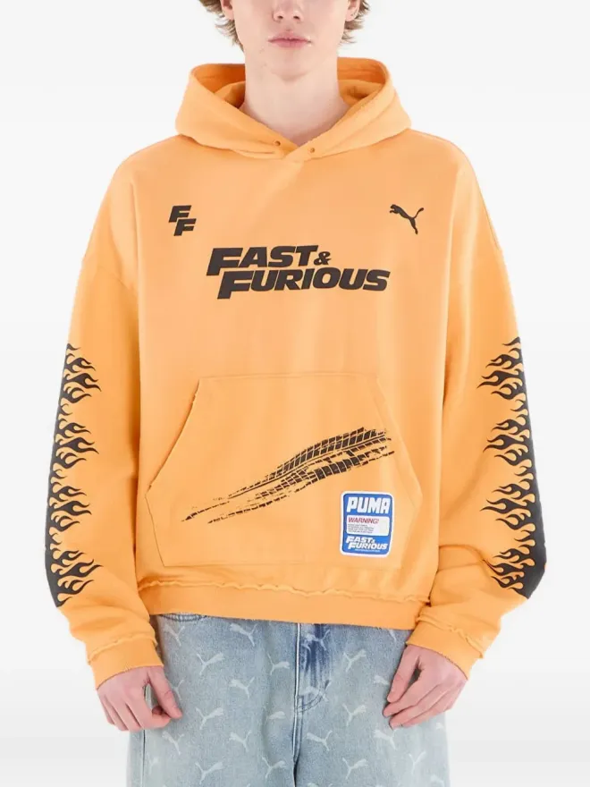 PUMA PUMA x Fast & Furious グラフィックプリントフード付きパーカー(オレンジ)の商品画像