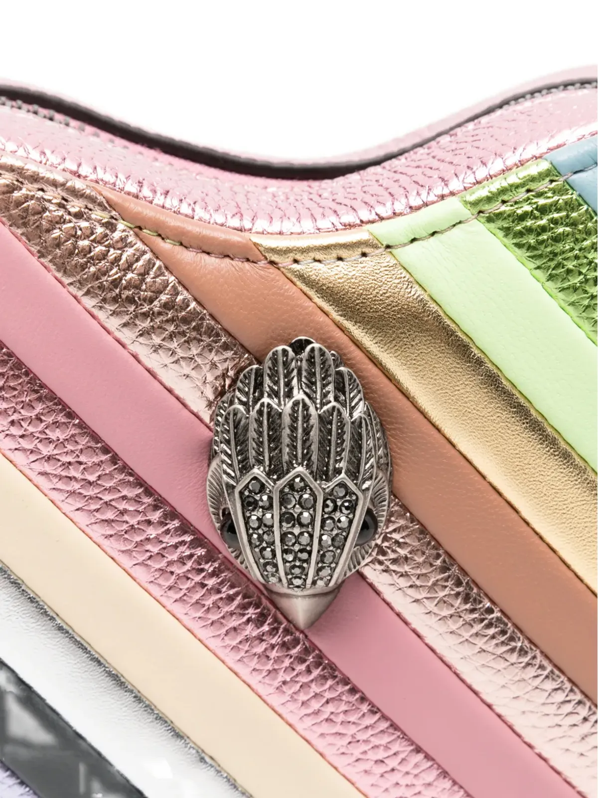Kurt Geiger Kensington Heart striped crossbody bag - Pink - 画像4
