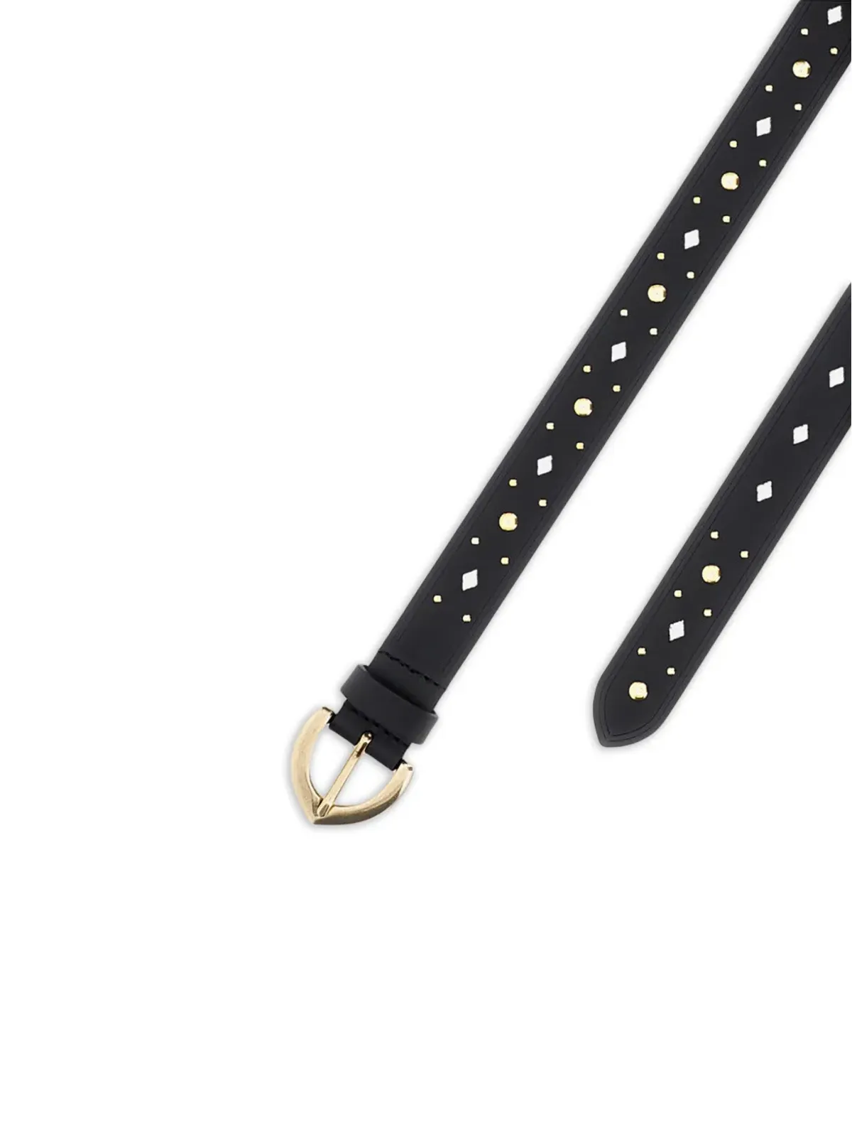 Bax Lab ポリッシュドバックル・スタッズ付きレザーベルト - 画像2