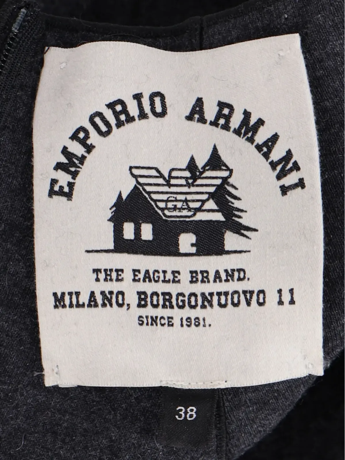 Emporio Armani Pre-Owned モックネックベルト付きミディドレス グレー - 画像4