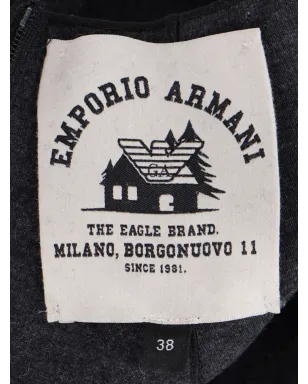 Emporio Armani Pre-Owned モックネックベルト付きミディドレス グレー - サムネイル4