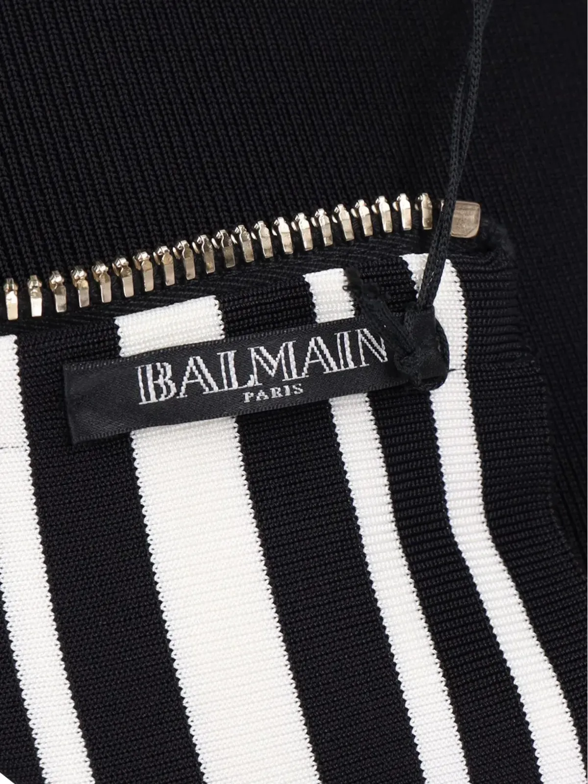 Balmain Pre-Owned ストライプ柄ニットミニスカート - ブラック - 画像4