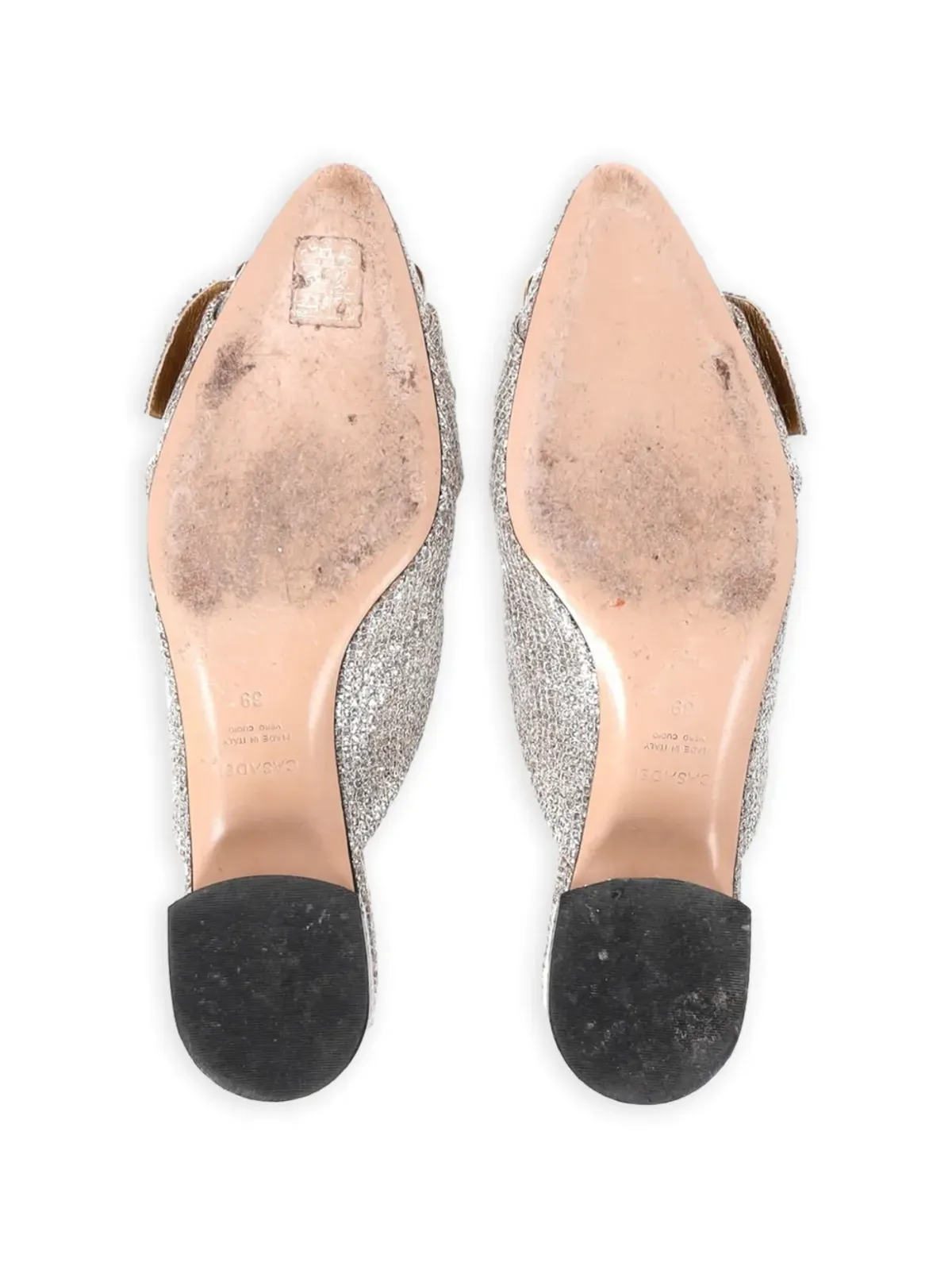 Casadei Vintage Alexa グリッター バックル ミュール - 画像5