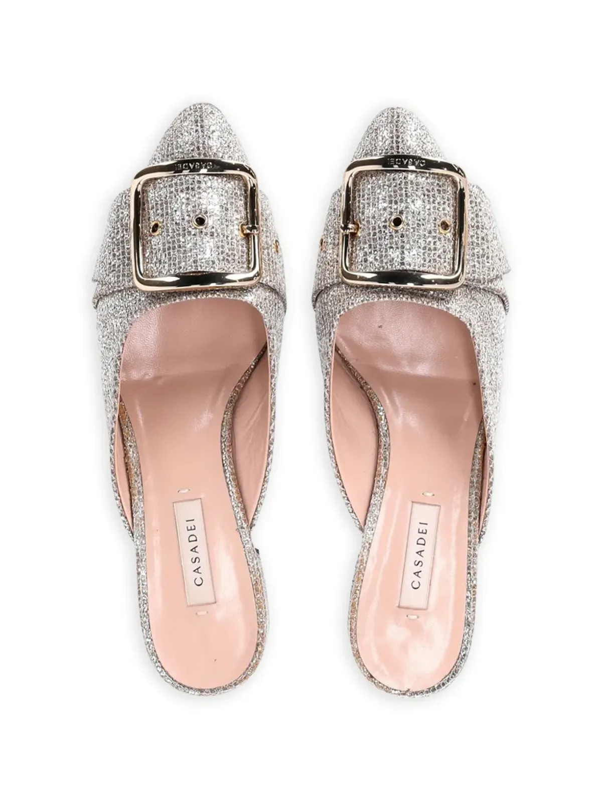 Casadei Vintage Alexa グリッター バックル ミュール - 画像4