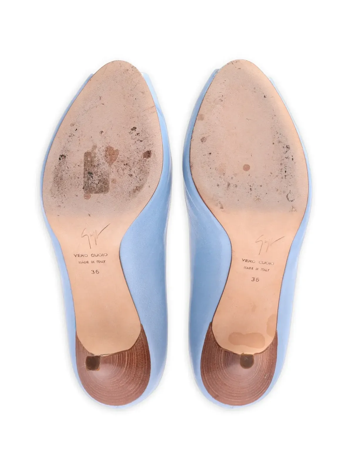 Giuseppe Zanotti Vintage ペップトゥ レザー パンプス - Blue - 画像5
