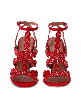 Alaïa Pre-Owned ミラー装飾スエードサンダル - サムネイル2