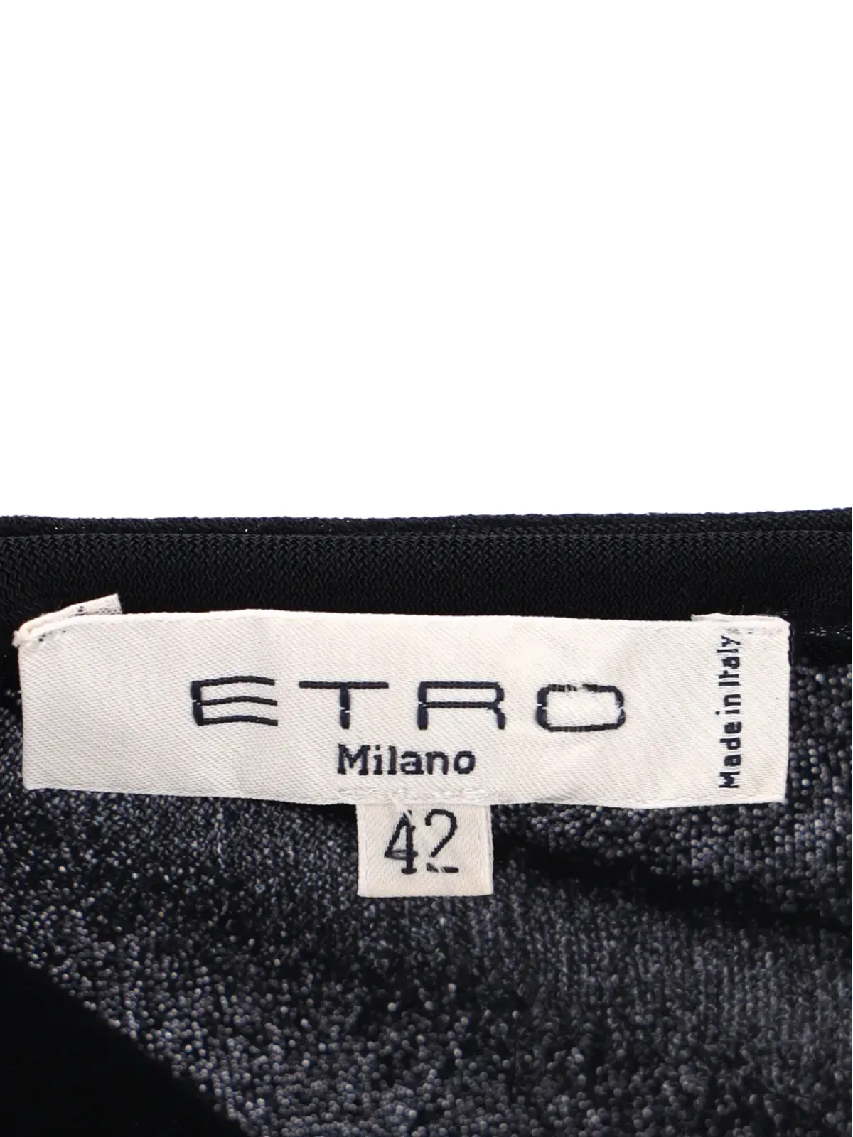 Etro Pre-Owned ラップ風ギャザー入りミディドレス（ブラック） - 画像4