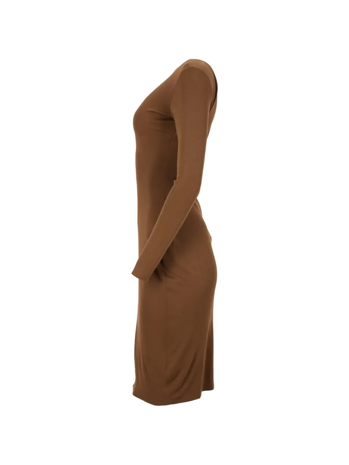 Ralph Lauren Vintage 長袖コットンミディドレス - Brown - 画像3