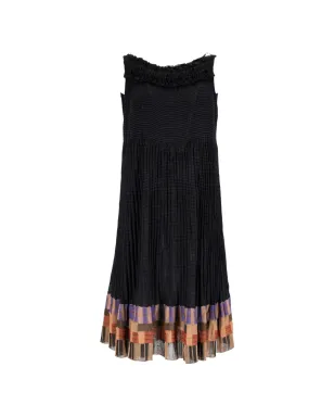 Missoni Pre-Owned シャーリングプリーツミニドレス - ブラック - サムネイル1