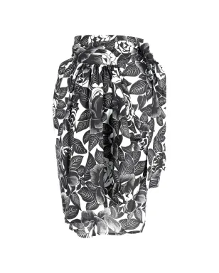 Lanvin Pre-Owned 花柄プリント ウエストリボン付き コットン ミディスカート - ブラック - サムネイル1