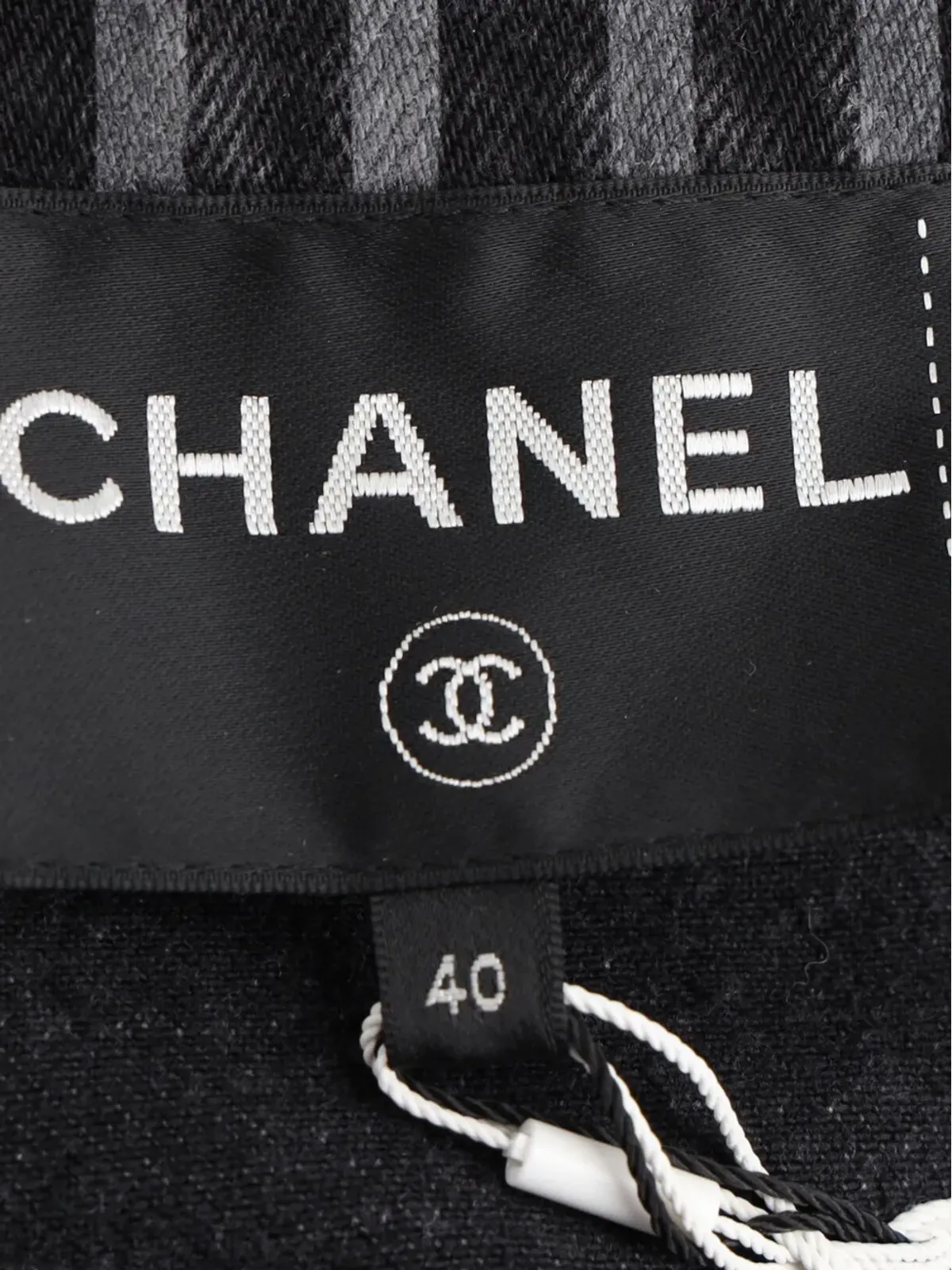 CHANEL Pre-Owned ストライプデニムジャケット - 画像5
