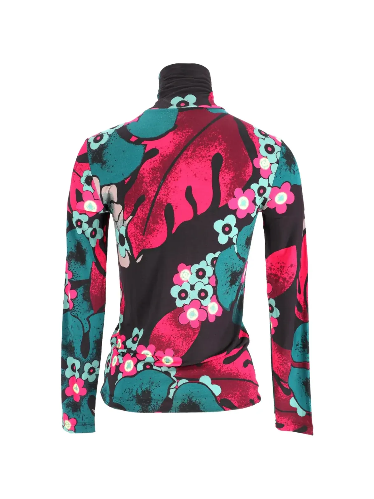 Dries Van Noten ビンテージ 花柄プリントのタートルネックトップ - ブラック - 画像2