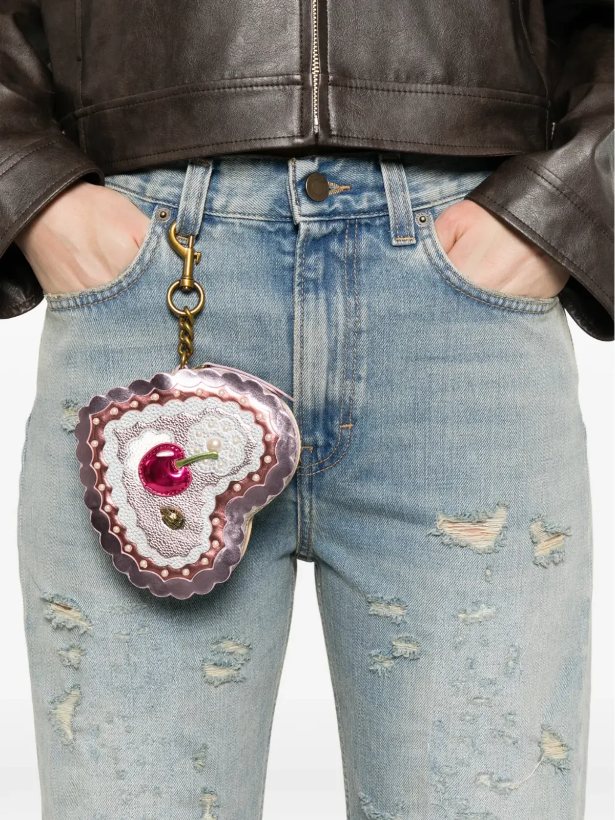 Kurt Geiger ハートケーキ バッグチャーム - ピンク - 画像2