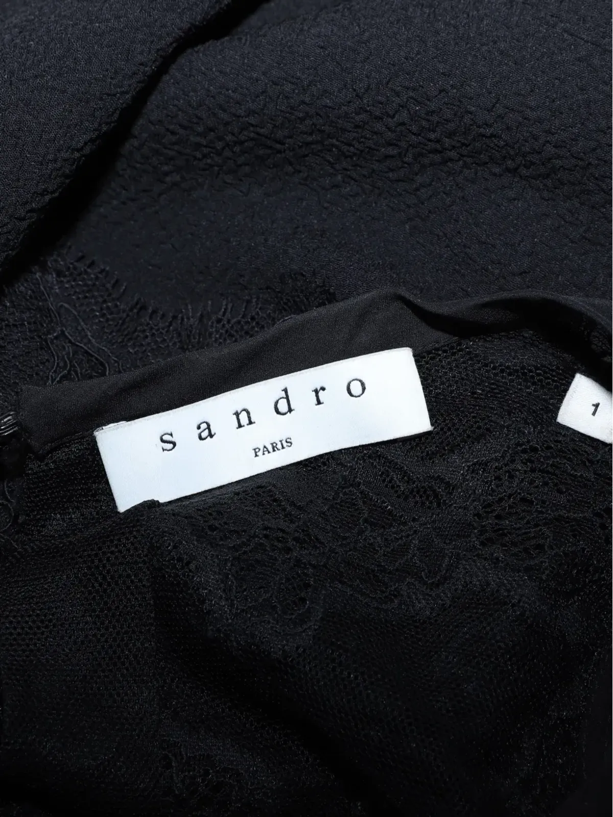 SANDRO レースミディドレス - ブラック - 画像2