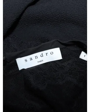 SANDRO レースミディドレス - ブラック - サムネイル2