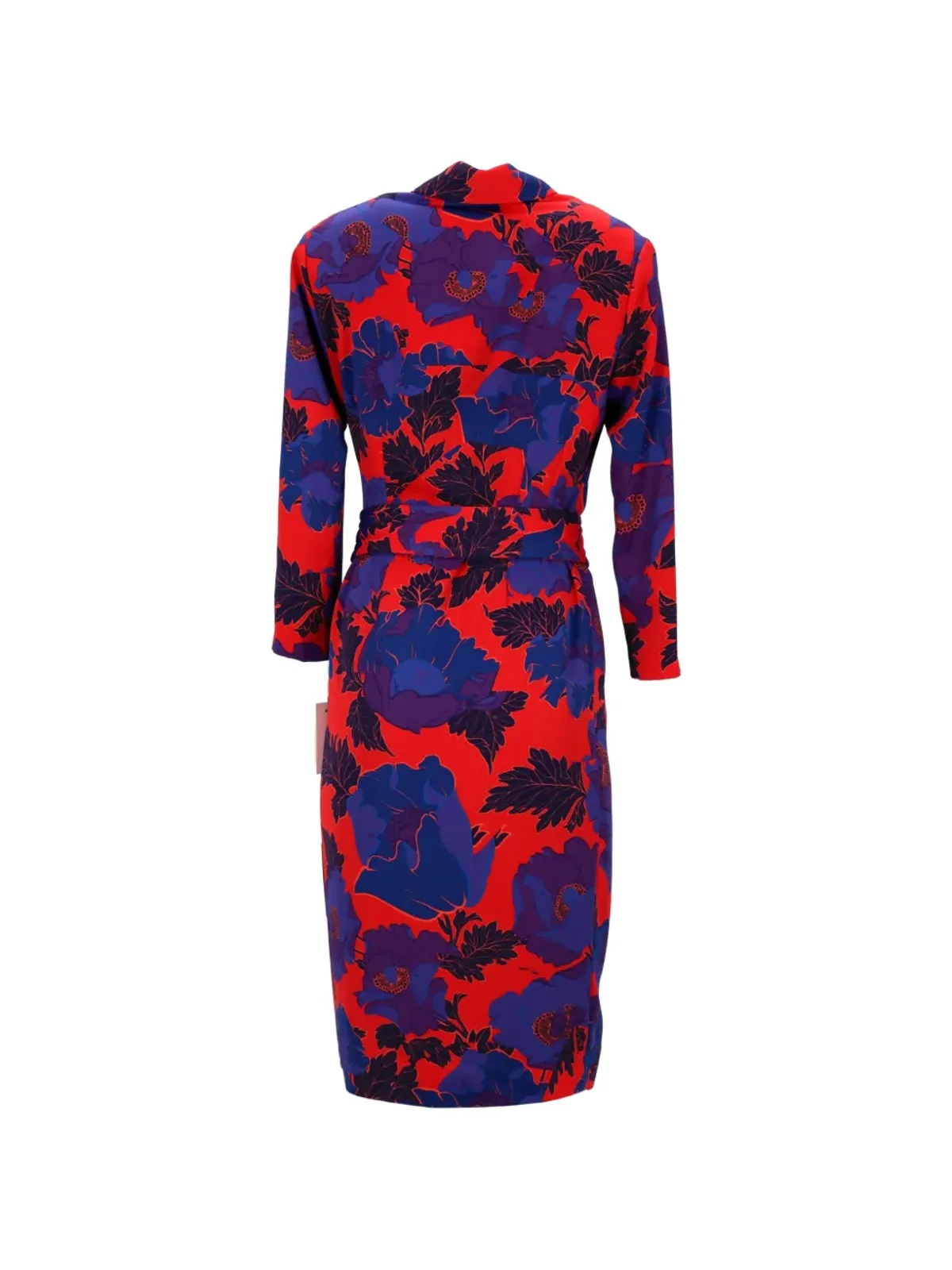 Dries Van Noten ビンテージ 花柄プリント ラップミディドレス - レッド - 画像2