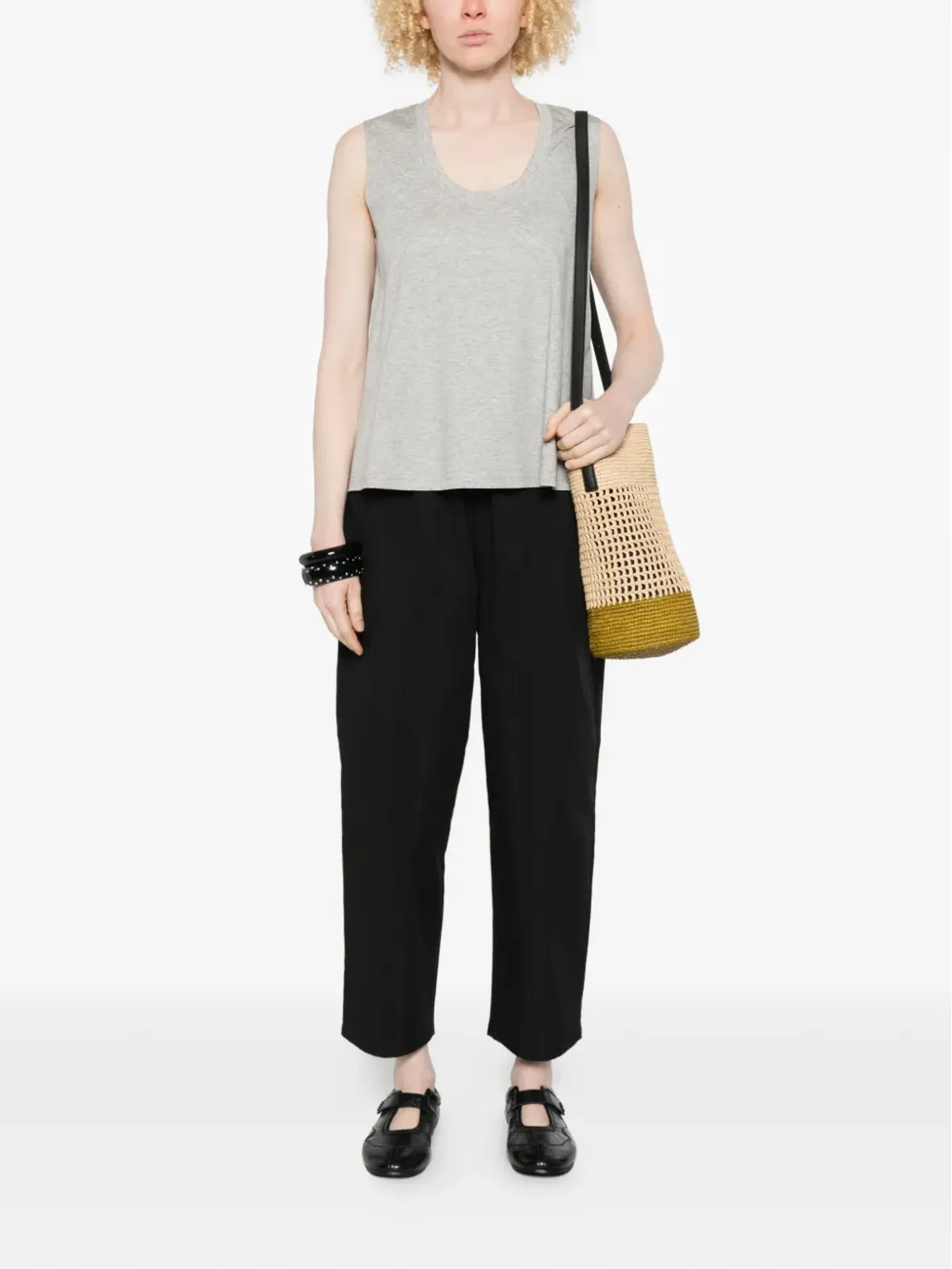 PSOPHIA scoop-neck sleeveless top - Grey - 画像2