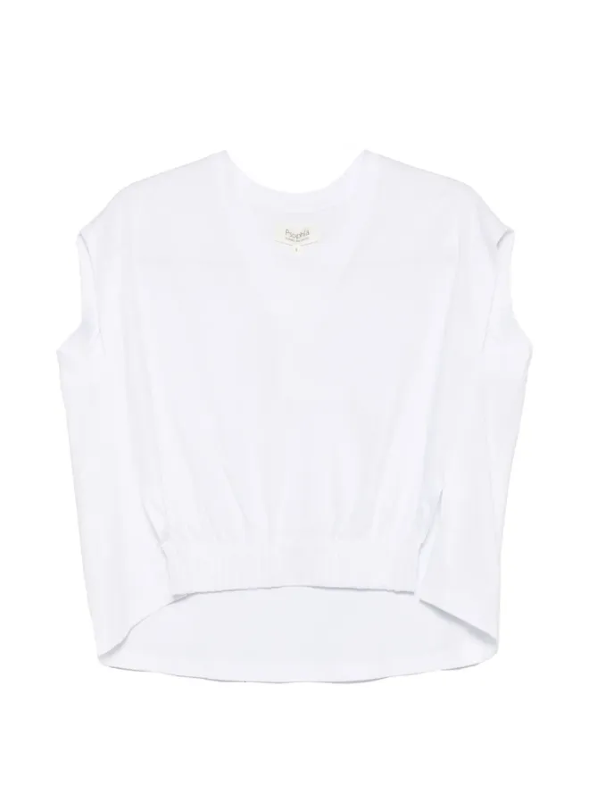 PSOPHIA PSOPHIA VネックギャザーTシャツの商品画像