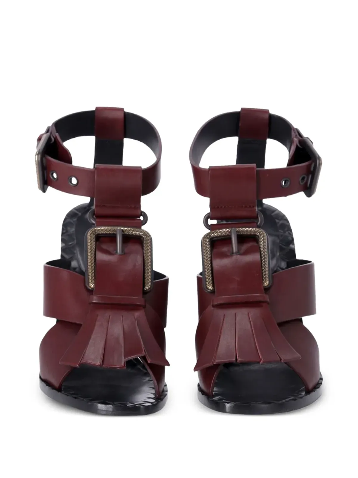 Bottega Veneta フリンジバックルTストラップサンダル - 画像2