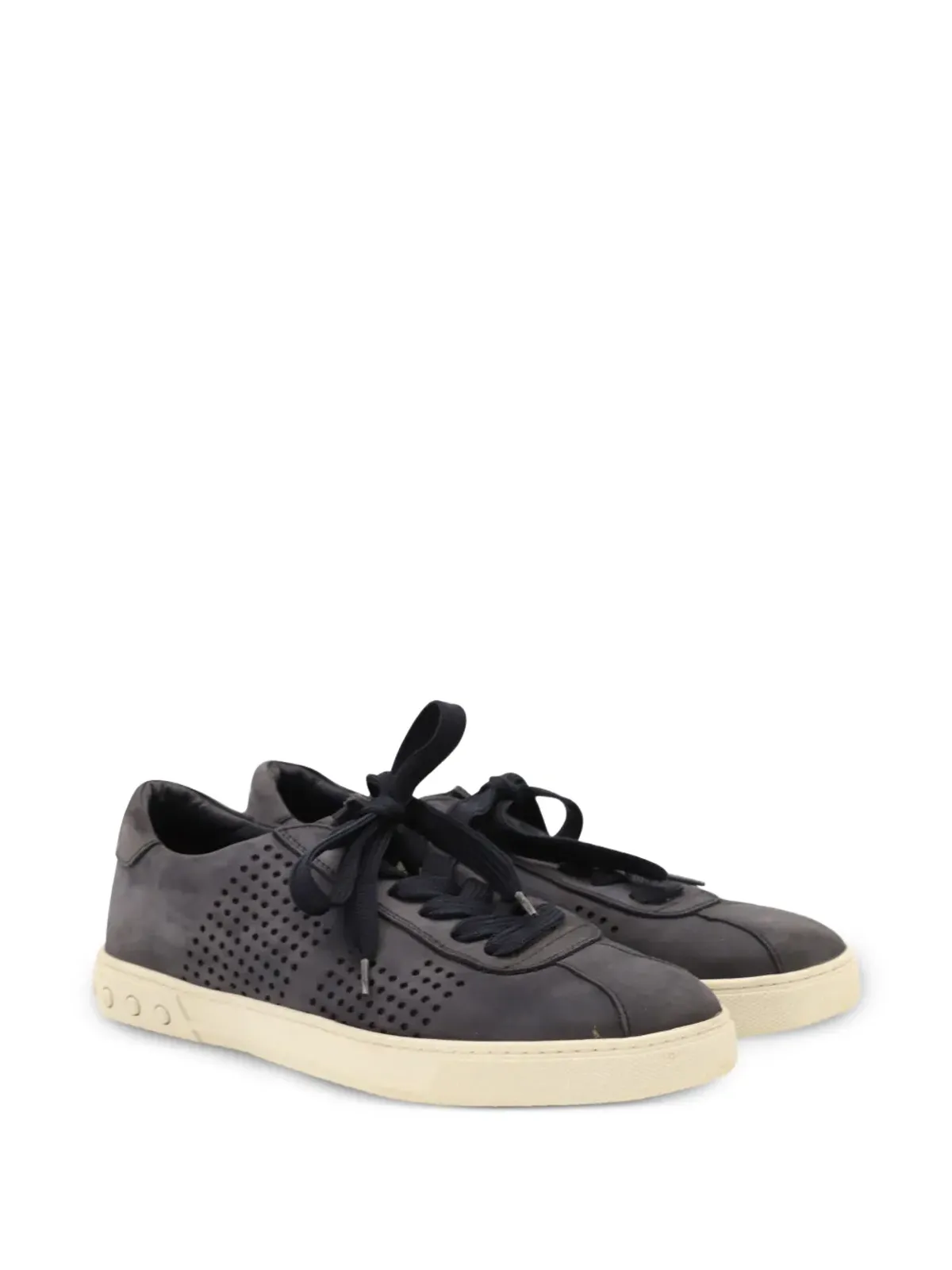 Tod's Vintage perforated lace-up sneakers - Blue - 画像2