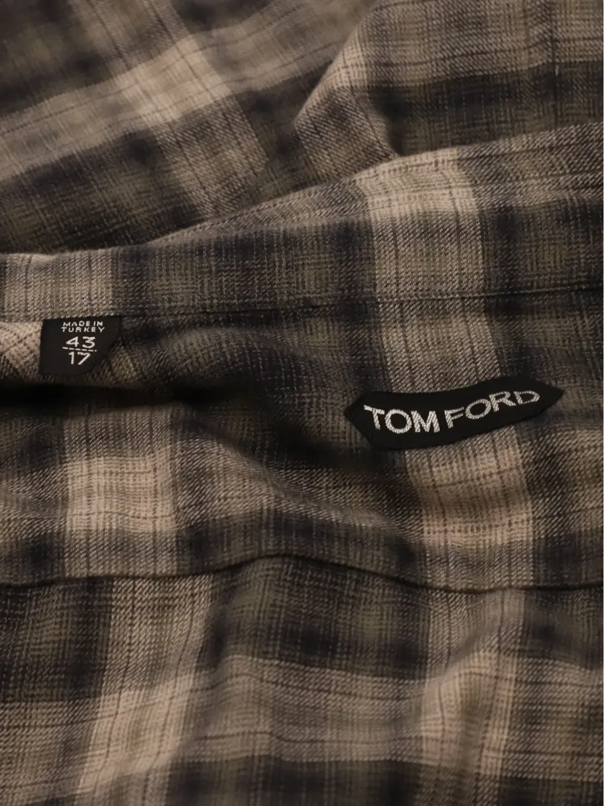 Tom Ford Vintage チェック柄長袖シャツ - グレー - 画像4