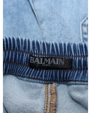 Balmain Pre-Owned リブパネルパンツ - Blue - サムネイル3