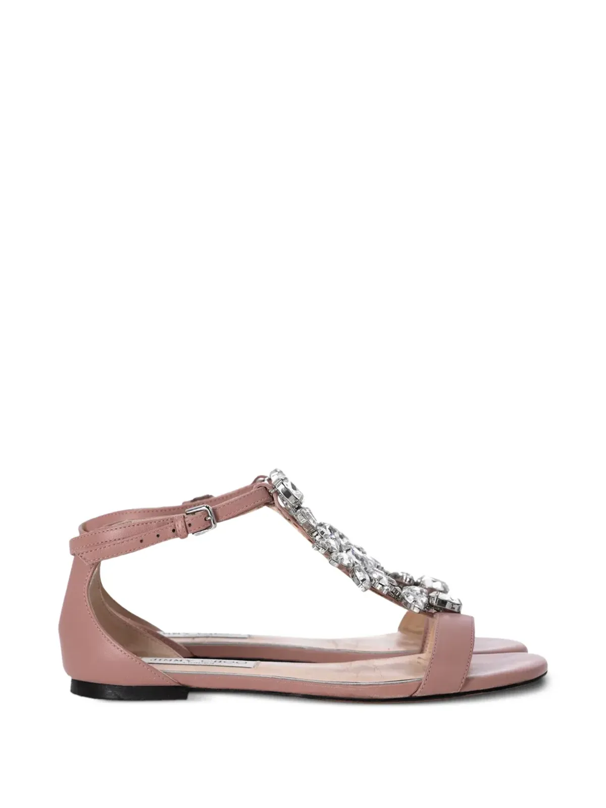 Jimmy Choo 1990年代 クリスタル装飾のTストラップサンダル - 画像1