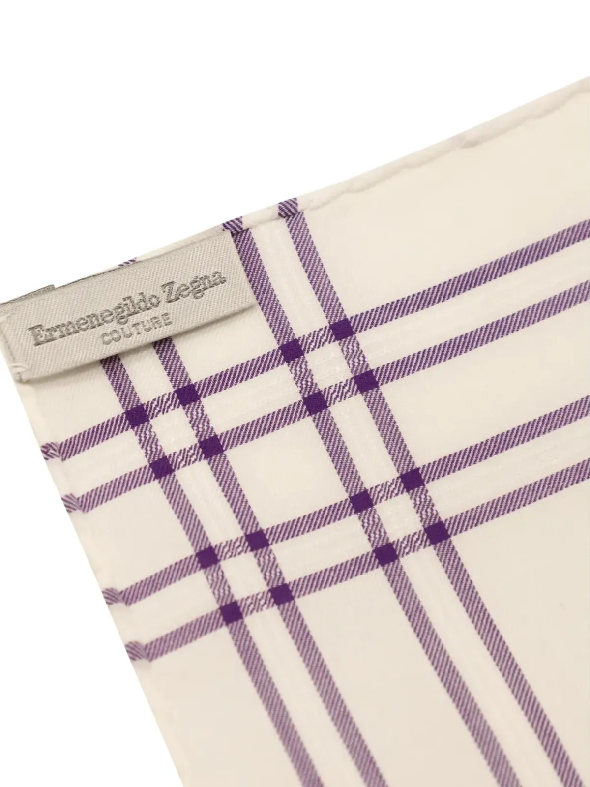 Ermenegildo Zegna Vintage ストライプ入りシルクポケットチーフ - 画像3
