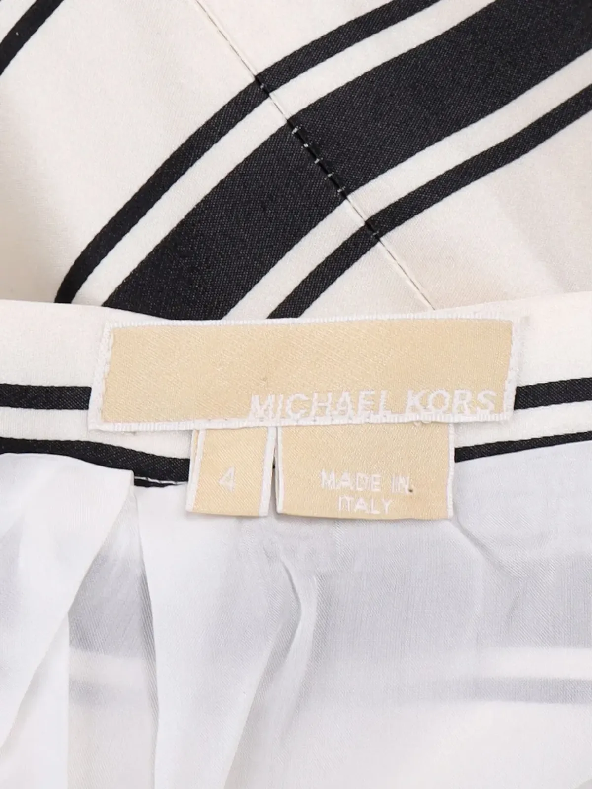 Michael Kors Vintage ストライプ柄シルクミニスカート - 画像4