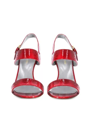 Sergio Rossi Vintage ヘビ柄プリント アンクルストラップ サンダル - サムネイル2