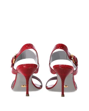 Sergio Rossi Vintage ヘビ柄プリント アンクルストラップ サンダル - サムネイル3