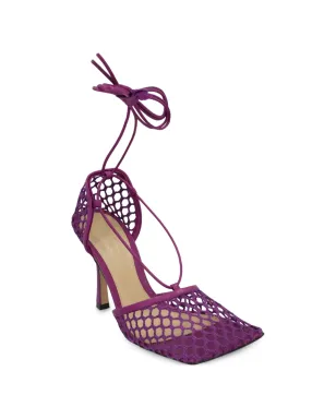 Bottega Veneta Pre-Owned レースアップレザーサンダル パープル - サムネイル2