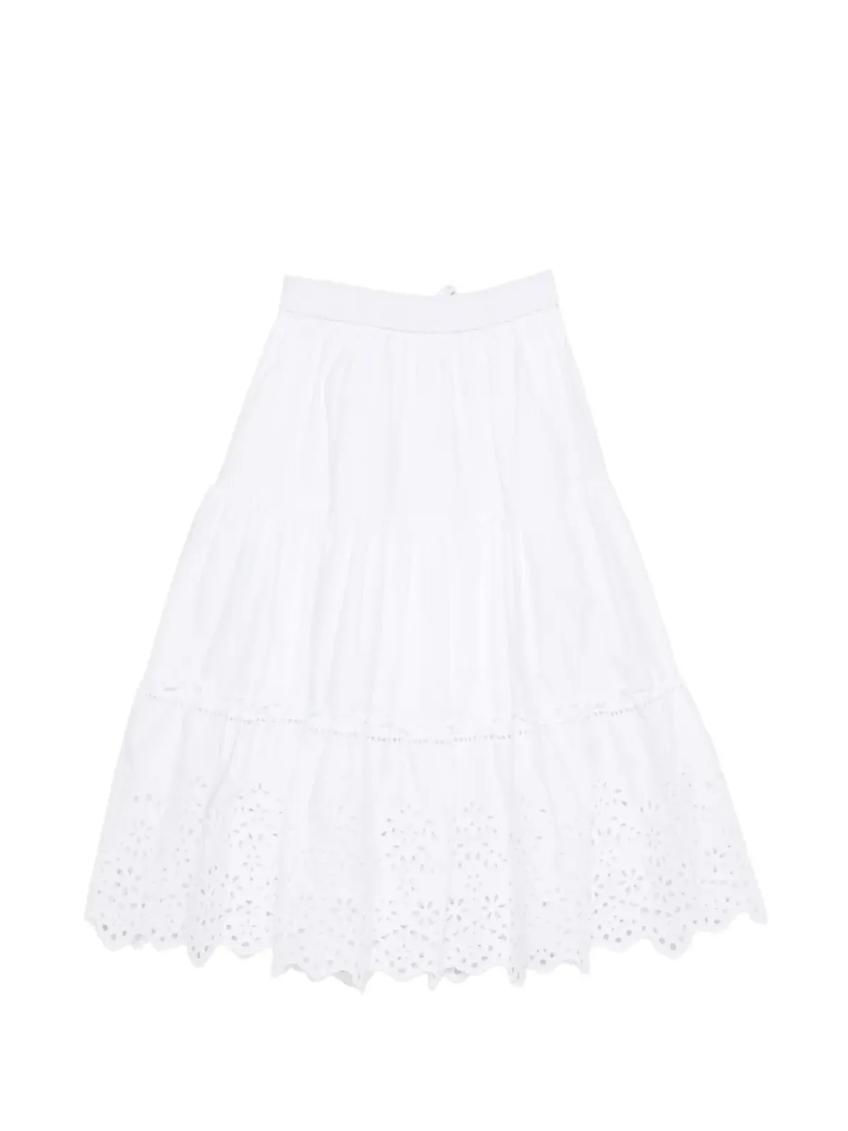 Ermanno Scervino Junior ティアードアイレットスカート - 画像2