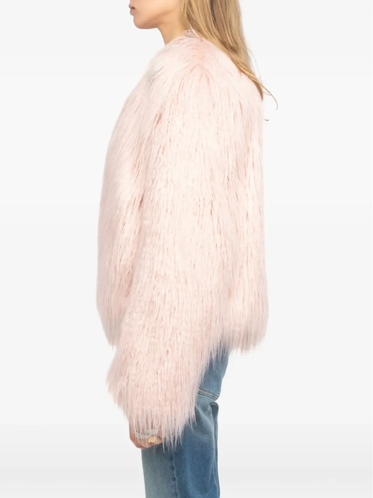 Zadig&Voltaire Freddie Curly faux fur coat - Pink - 画像5