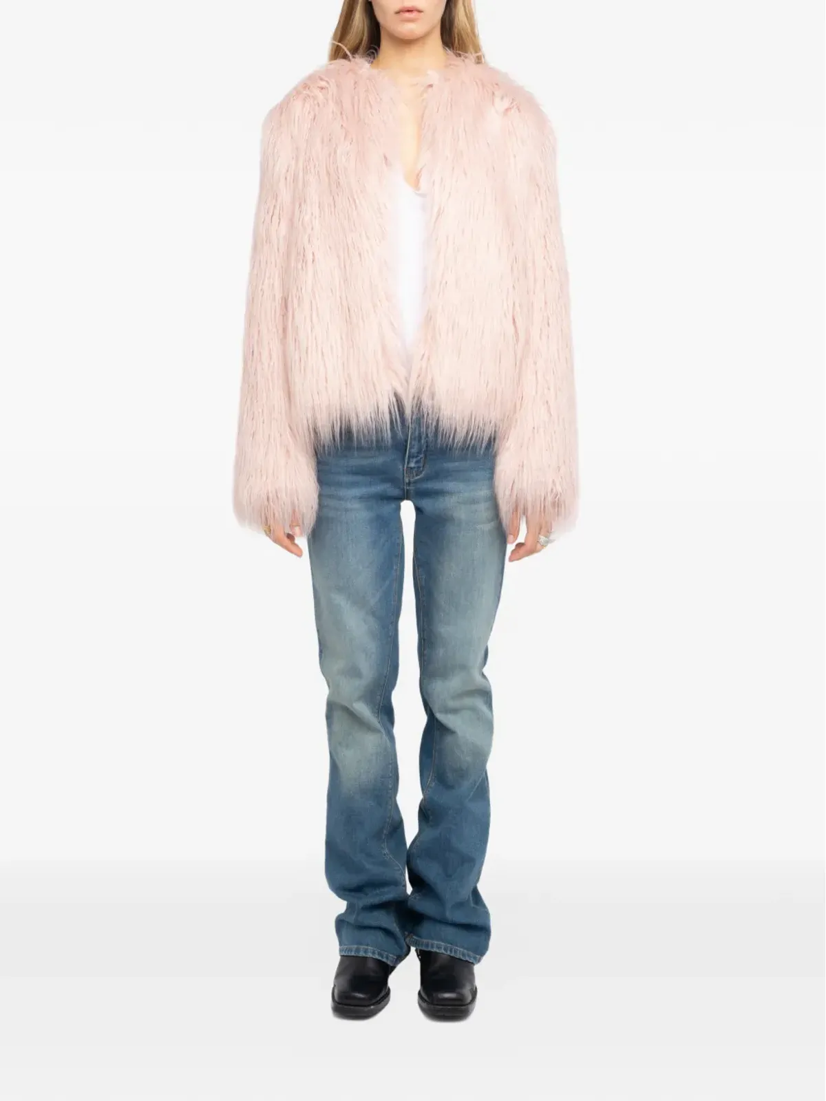 Zadig&Voltaire Freddie Curly faux fur coat - Pink - 画像2