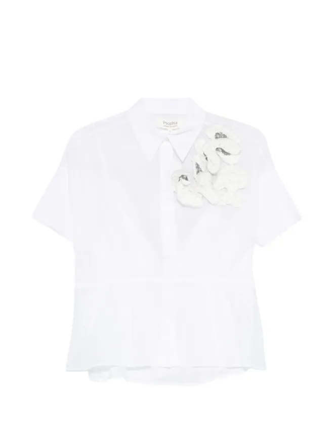 PSOPHIA PSOPHIA 花柄アップリケシャツ - Whiteの商品画像