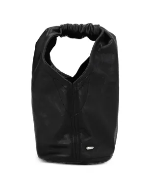 OUR LEGACY gathered leather tote bag - Black - サムネイル1