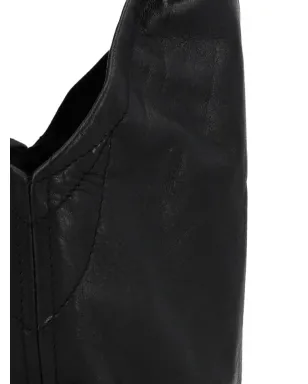OUR LEGACY gathered leather tote bag - Black - サムネイル2