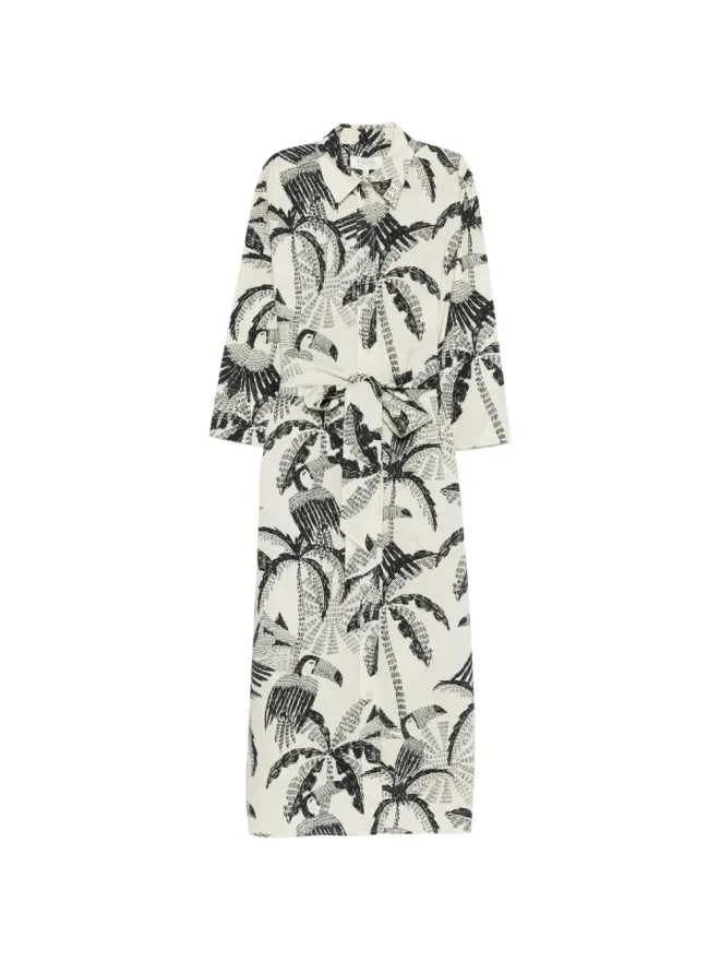 PSOPHIA PSOPHIA palm-tree pattern midi dressの商品画像