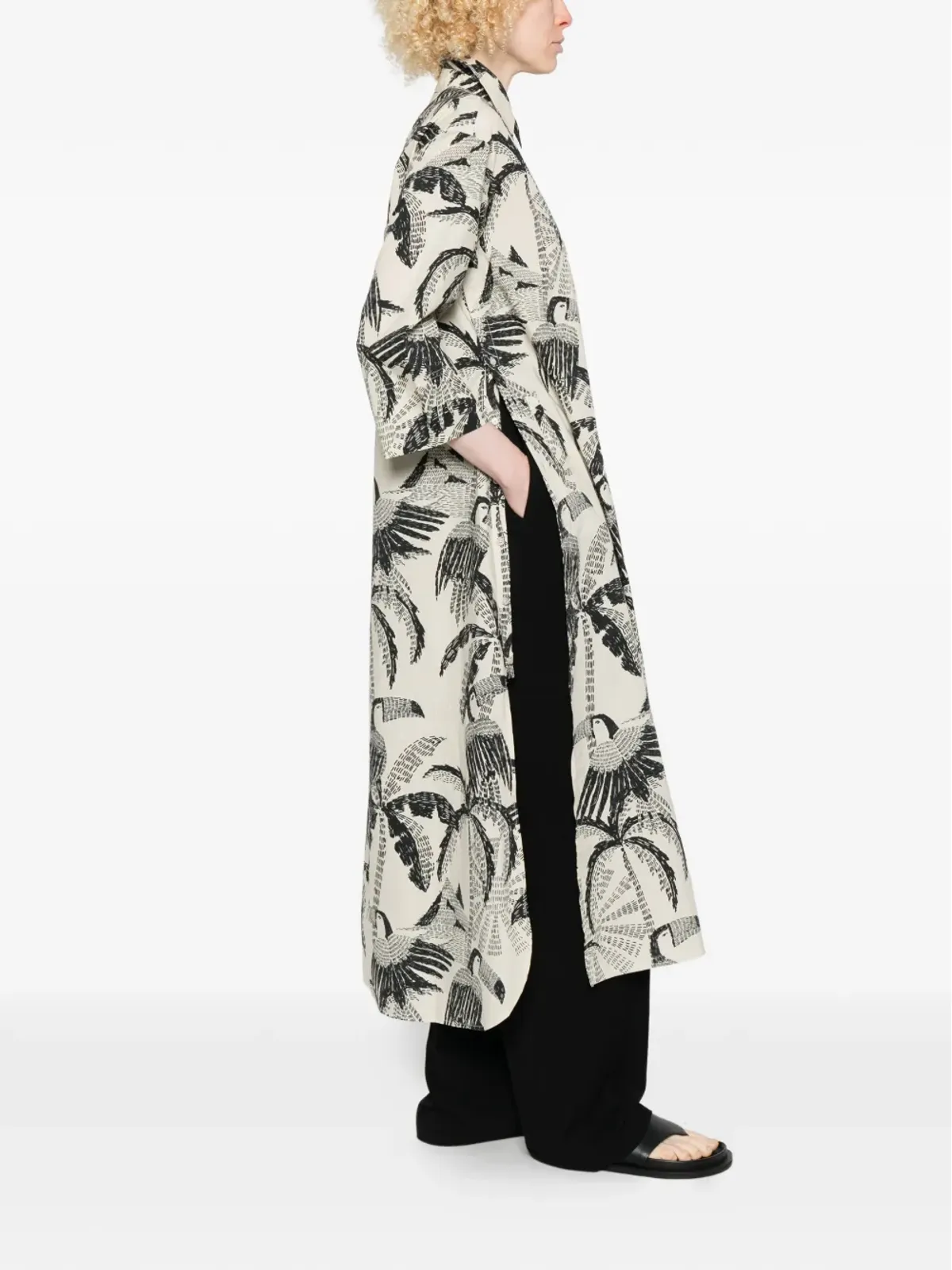 PSOPHIA palm-tree pattern midi dress - 画像2