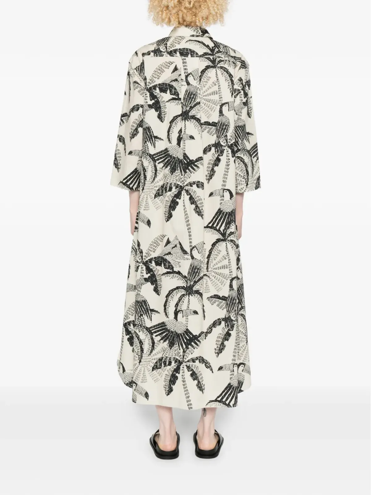 PSOPHIA palm-tree pattern midi dress - 画像4