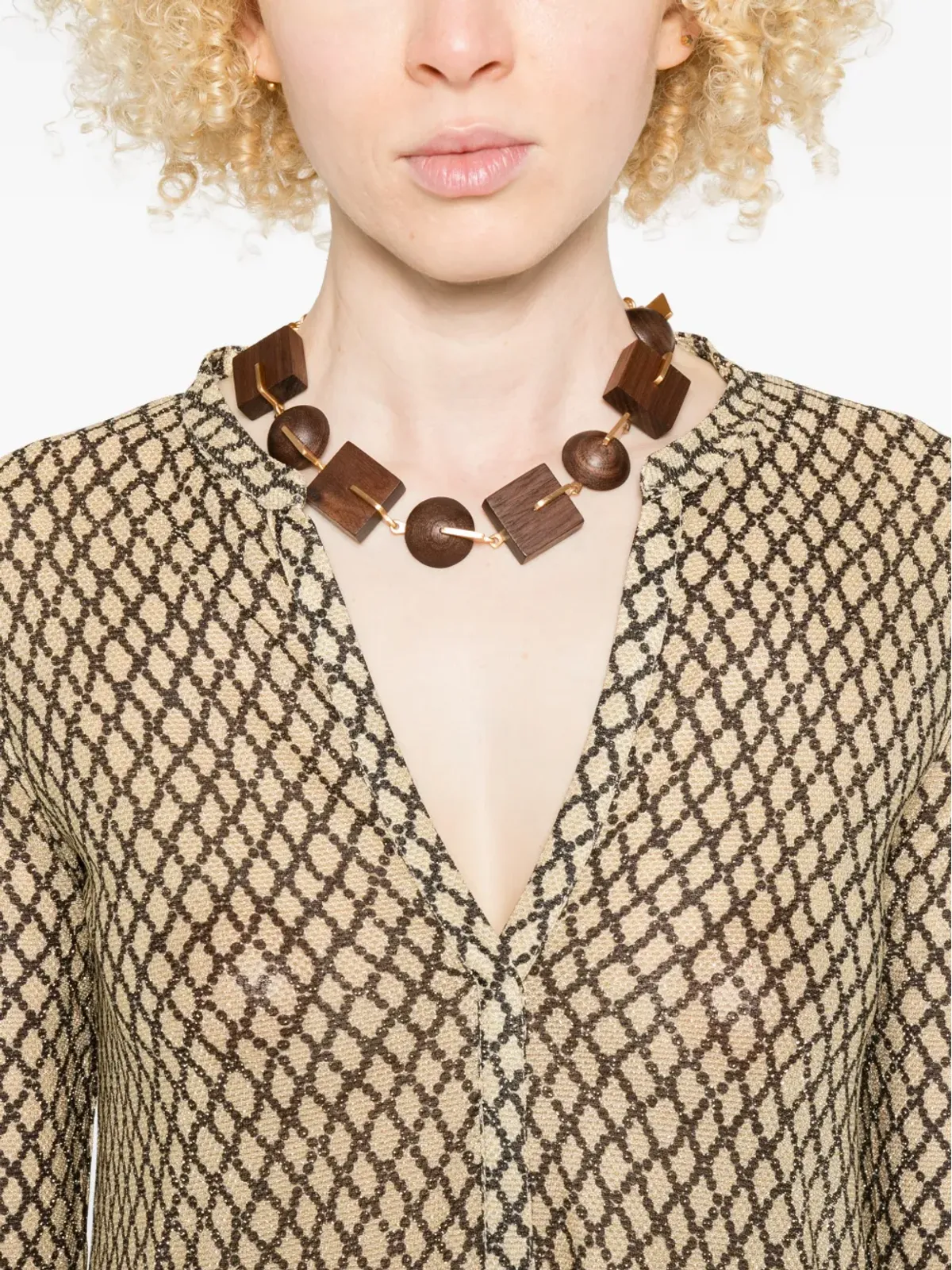 Siyu V-neck maxi dress - Neutrals - 画像5