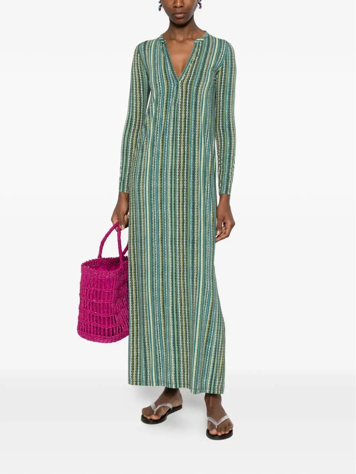 Siyu Baez V-neck striped maxi dress - 画像2