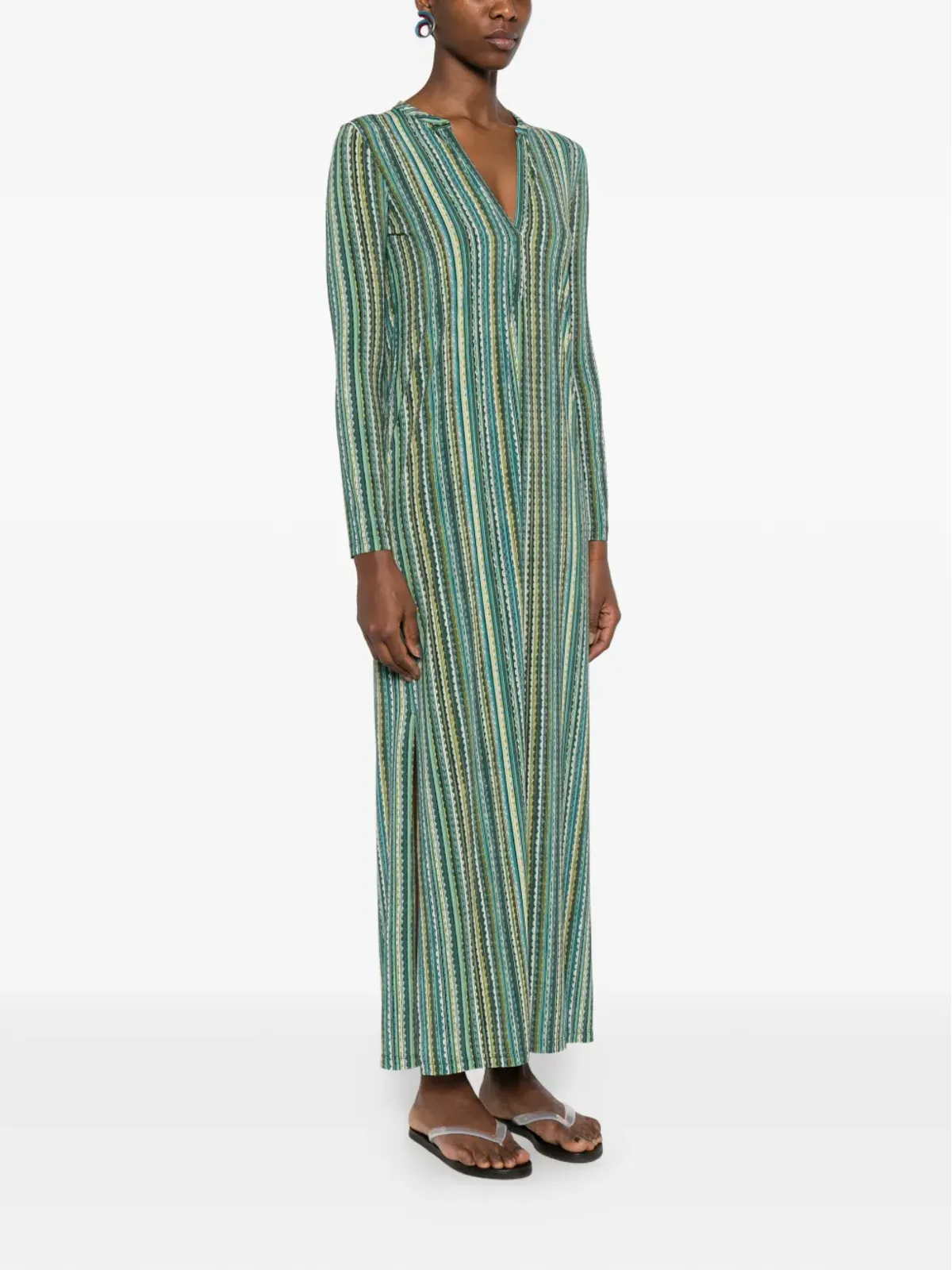 Siyu Baez V-neck striped maxi dress - 画像3