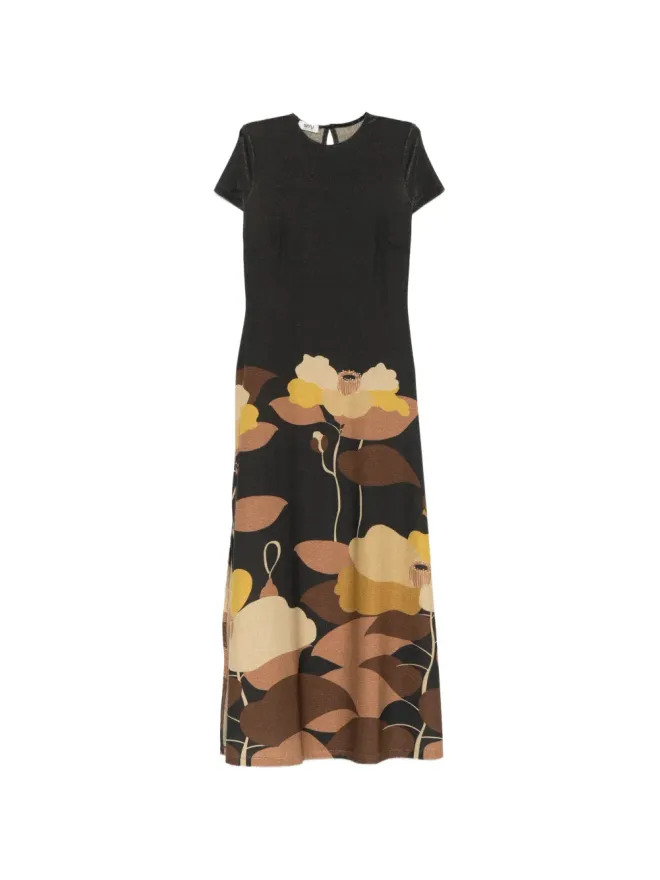 Siyu Siyu glitter-embellished floral T-shirt dress - Blackの商品画像