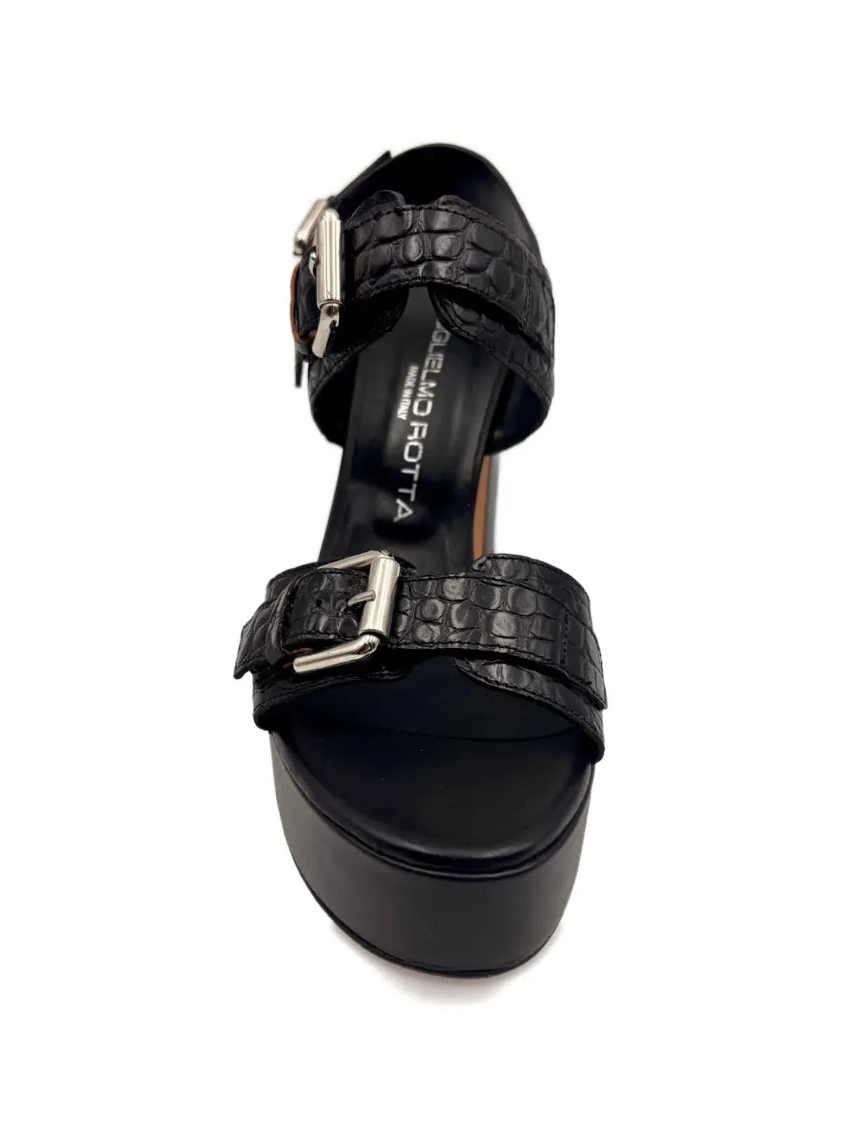 GUGLIELMO ROTTA buckle-detail platform sandals - Black - 画像3