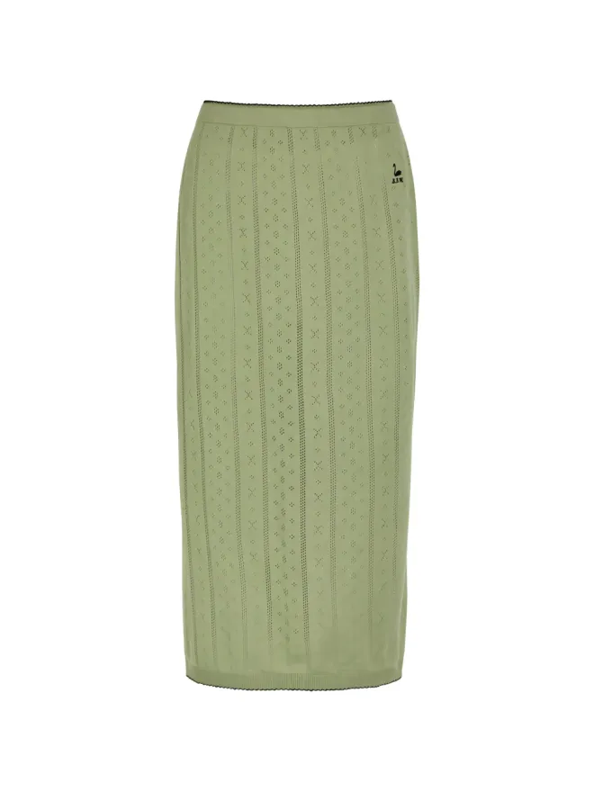 B.B. Walace B.B. Walace pointelle編みミディスカート - Greenの商品画像