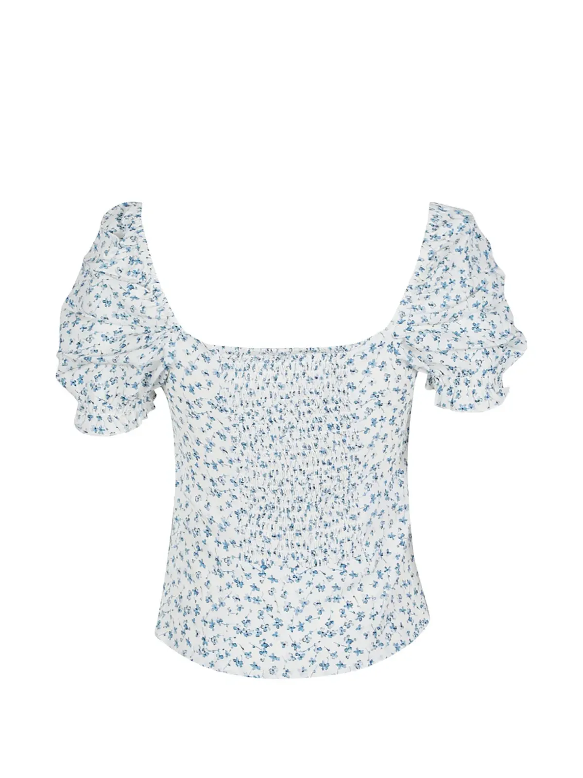 MAR DE MARGARITAS Letizia floral puff-sleeve blouse - White - 画像2