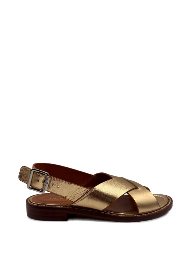 GUGLIELMO ROTTA GUGLIELMO ROTTA バックル式フラットサンダル - ゴールドの商品画像